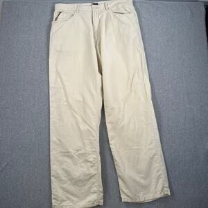 Enyce Linen Blend Pants Men's 36 Beige Button Pocket Straight Leg Chinos